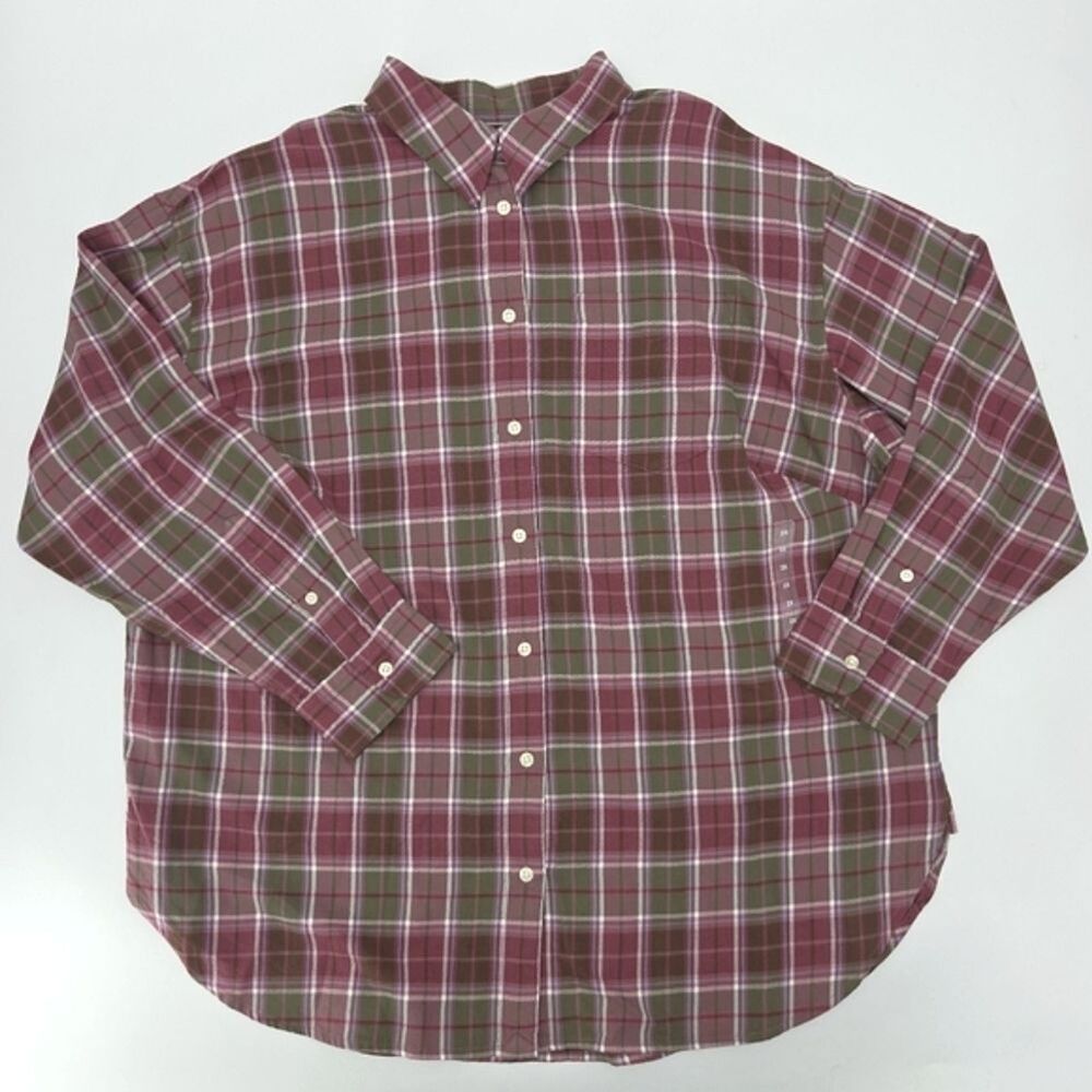 Lauren Ralph Lauren Brawley Button Up Down Shirt Womens Size 3X Plaid Old Money
